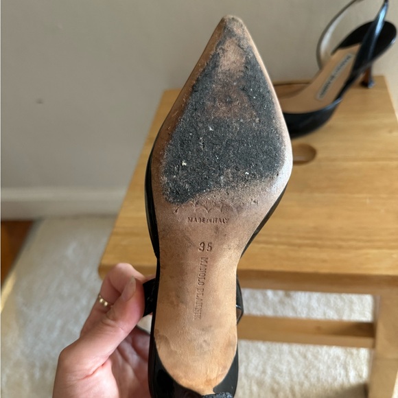 Manolo Blahnik black pointy slingback low heel size 35 - Picture 6 of 7
